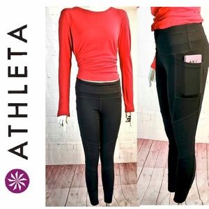 ATHLETA PHONE POCKET BLACK SPANDEX LEGGINGS XS